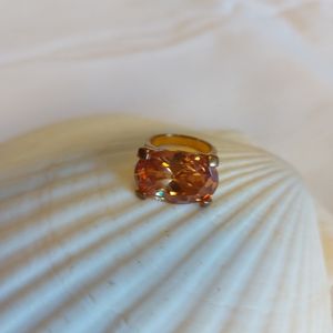 Antique Tea Gold Color Gemstone ring. Size 6, Gold plated, Excellent condition